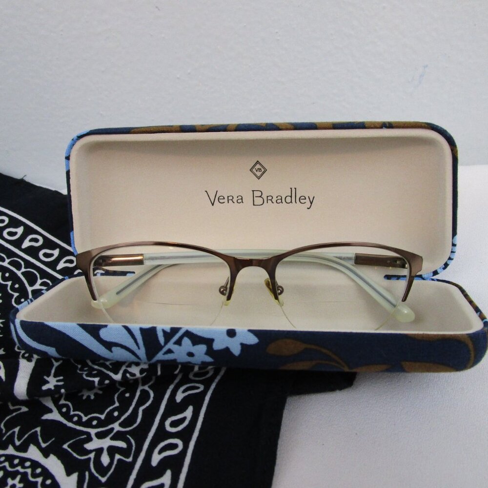 Vera Bradley Rylan Java Floral Eyeglass Frames And Hard Case (Retired Pattern) View 4